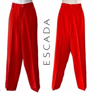 Escada Vintage Wool Pleated Front Trouser Pants